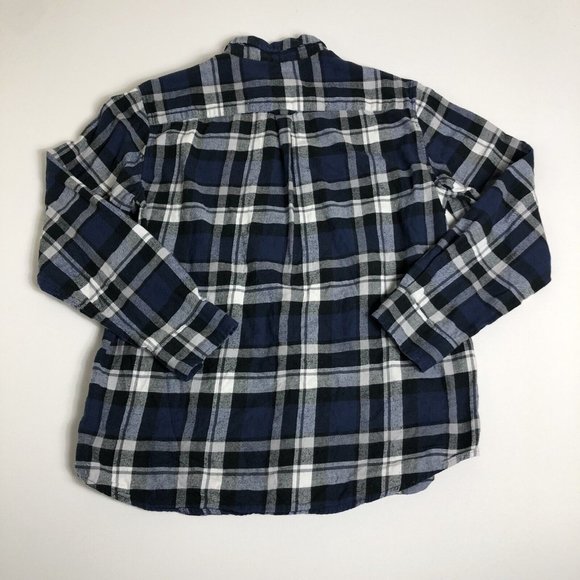 Chaps Performance Flannel‎ Breathable Shirt Blue White Size Large L16 - Picture 2 of 4